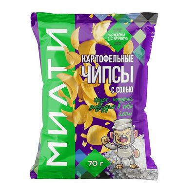 Картофельные чипсы с солью 70 г в МИЛТИ по цене 132 ₽
