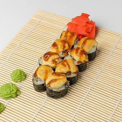 Запечённые хосомаки с мидиями в Ясураги по цене 489 ₽