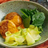 Котлеты из щуки с креветками и шпинатом в Баклажан в ТЦ 