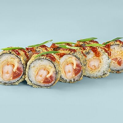 Ролл Хрустящий с тигровой креветкой под острым соусом в Сушилка по цене 625 ₽