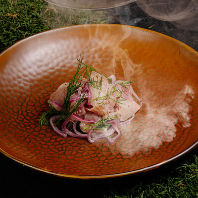 Сагудай из стерляди с дымком из яблочной щепы в Реконструкция по цене 890 ₽