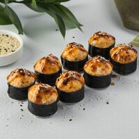 Запечённый ролл с креветкой и крабом в Papa Grishin