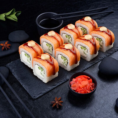 Запечённый ролл Фила чиз в Суши даром по цене 515 ₽