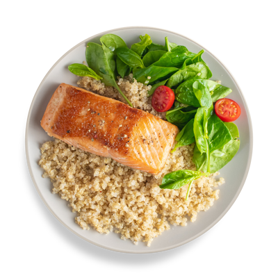 Филе лосося с киноа и шпинатом в Готово китчен по цене 428 ₽