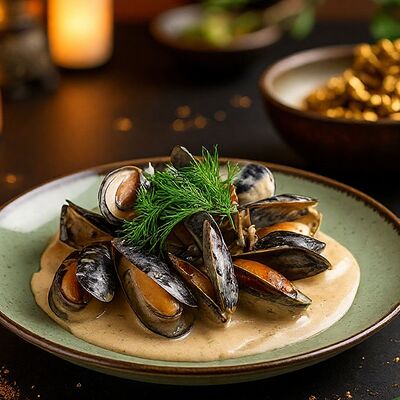 Мидии в сливочном соусе в Shegai Family по цене 900 ₽