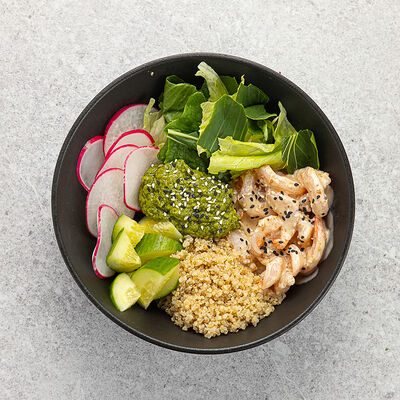 Боул с креветками в Vaffel Норвежские вафли, завтраки, кофе по цене 690 ₽