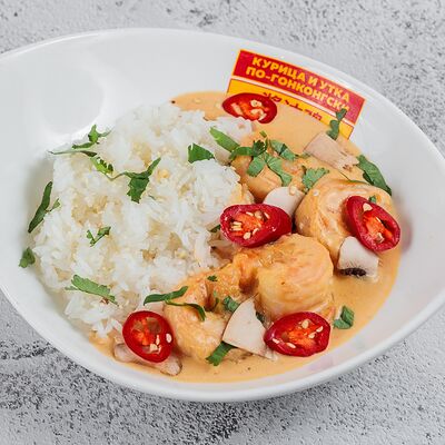 Креветки в соусе Том Ям с рисом в Курица и утка по-гонконгски по цене 930 ₽