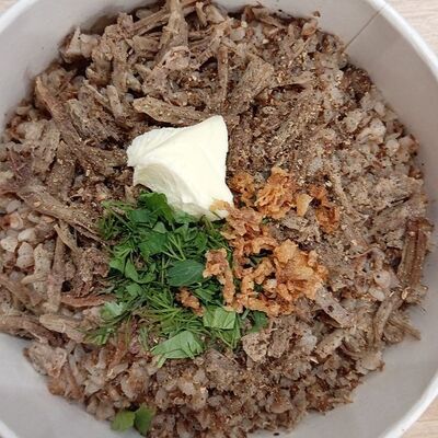 Гречневая каша с мраморной говядиной в Коко Point по цене 380 ₽