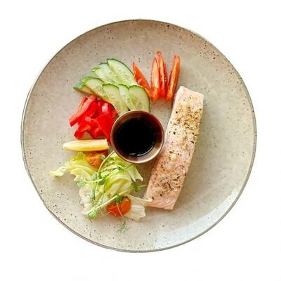 Семга на пару с овощами в Garage по цене 1320 ₽