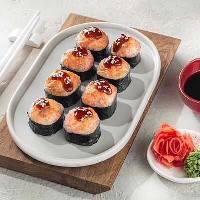 Ролл запеченный с мидиями в ПАЛКИ-СКАЛКИ по цене 450 ₽