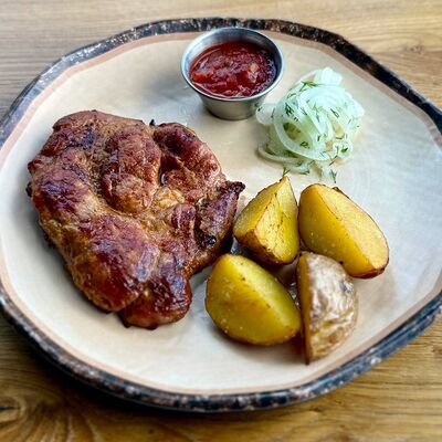 Стейк из свиной шеи в Филин-термы по цене 590 ₽