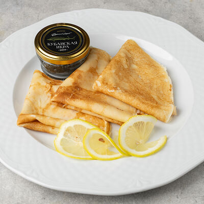 Блины пшеничные с икрой осетровой в Станъ по цене 6050 ₽