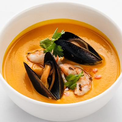 Тыквенный суп с морепродуктами в Причал по цене 590 ₽