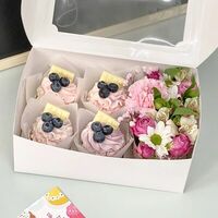 Набор капкейков с цветами в губке в Cosmo Сakery