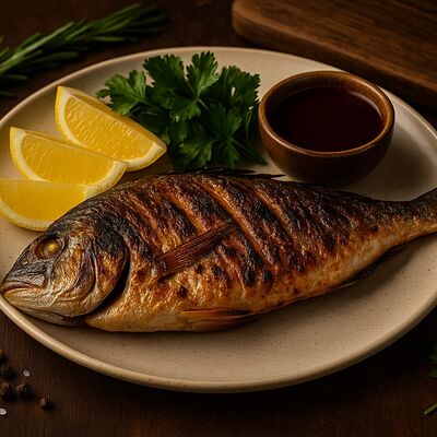 Дорадо на мангалев Кухня Кавказа по цене 1350 ₽