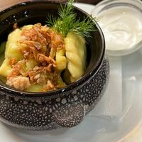 Вареники с картофелем и беконом в Добролюбово