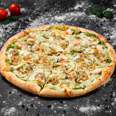 Пицца Морская с морепродуктами S в PIZZAZAVR по цене 840 ₽