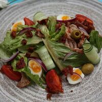 Салат с мясом томленых ребер в Chillis Bar