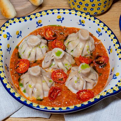 Хинкали из полбяной муки с растительным мясом в Ресторан-сыроварня Брынза по цене 420