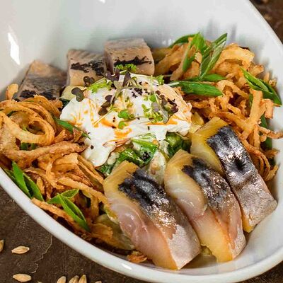 Картофельный салат со скумбрией и сельдью в Paulaner Wirtshaus Polyanka по цене 540 ₽