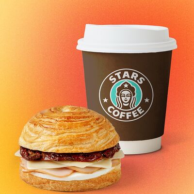Комбо с круассан-роллом с индейкой в STARS COFFEE по цене 769 ₽