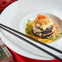 Салат Слоеный баклажан с морским гребешком в Китайская грамота