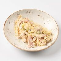 Феттуччине с ветчиной и грибами в Барбарис