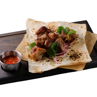 Шашлык из свиной шейки с фирменным соусом в GrU seasons по цене 480 ₽