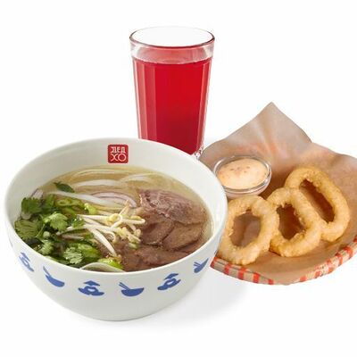 Комбо №4: Суп на выбор, Кольца Кальмара (3 шт.), Морс в ДЕД ХО по цене 1074 ₽