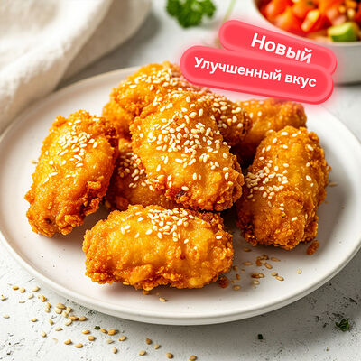 Куриные крылья в панировке приготовленные во фритюре в Банхоф по цене 299 ₽