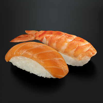 Суши лосось и креветка в Ricers по цене 390