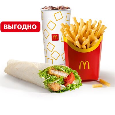 Цезарь Ролл Большой МакКомбо в Макдоналдс по цене 295 ₽