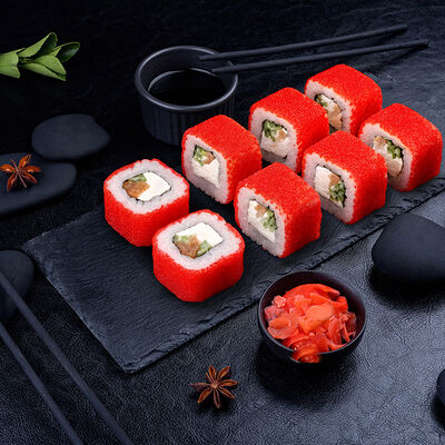 Ролл Камчатский с лососем в Суши даром по цене 499 ₽