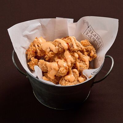 Попкорн куриный с сырным соусом в Реальные бургеры по цене 420 ₽