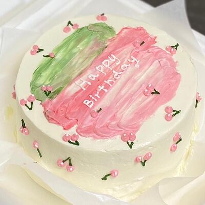 Бенто-торт Happy birthday (разноцветные мазки) в Сладкое бюро по цене 1850 ₽