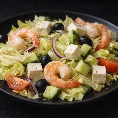 Греческий с креветками в Авто Япончик по цене 700 ₽