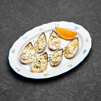 Тихоокеанские мидии под сливочно-сырным соусом в Залечь на дно в Гамбург по цене 848 ₽