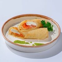 Блины с лососем в Река Море