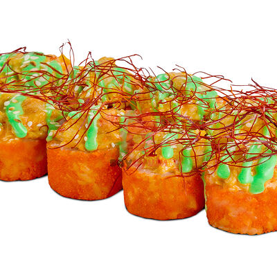 Запеченный ролл с крабом и гребешком в Ваусуши по цене 882 ₽