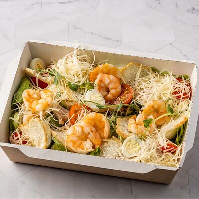 Салат Цезарь с креветкой Xl в CHEF'S FOOD BOX по цене 2120 ₽
