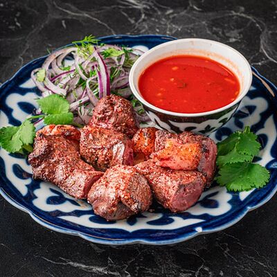 Печень говяжьяв Чайхана Плов центр по цене 350 ₽