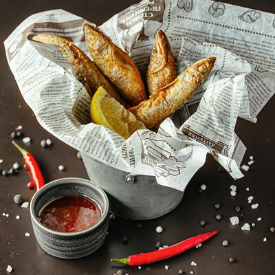 Корюшка жареная в Гвозди по цене 620 ₽