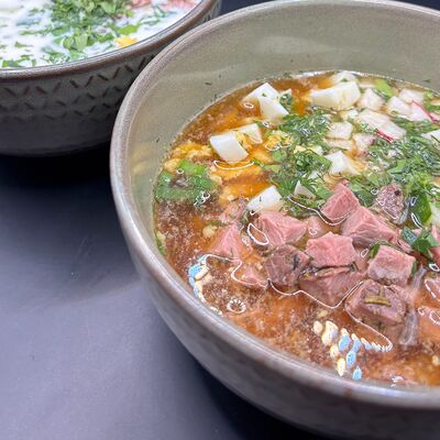 Окрошка с говядиной в Бар 24 на советской по цене 300 ₽