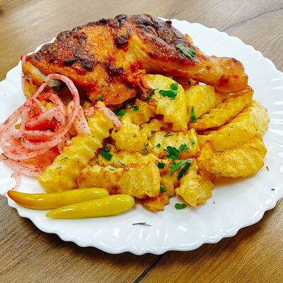 Окорочка с гарниром в Плов халяль 1 по цене 420 ₽