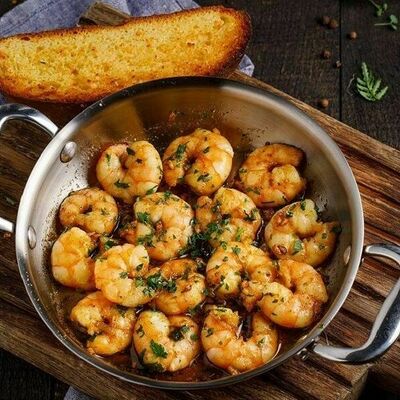 Креветки в чесночном соусе в Баклажан в ТЦ 