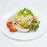 Жареная кукуруза с кальмаром постная в Что на обед