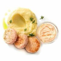 Крабовые котлетки с пюре в Перчини на огне