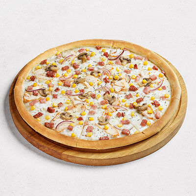 С салями и шампиньонами большая в ПиццаФабрика по цене 800 ₽