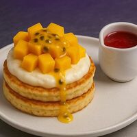 Суперманговые панкейки в Hustle Bar & Cafe