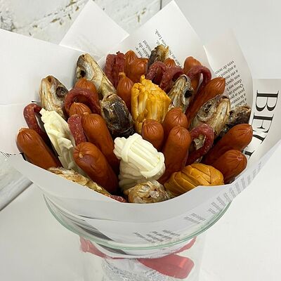 Мужской букет с воблой в Buketonline - Съедобные букеты и клубника в шоколаде по цене 5500 ₽